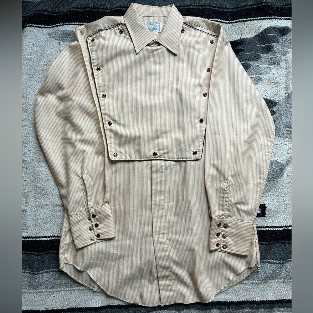 H bar C vintage western bibbed shirt